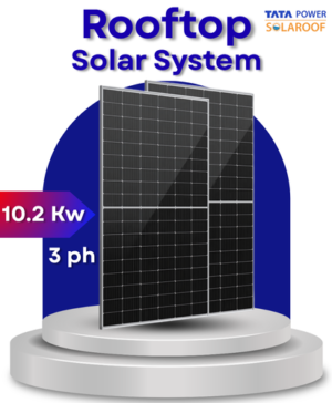 10.2 kW Tata Solar on Grid Solar System for Home with DCR  Bifacial Panel 3ph