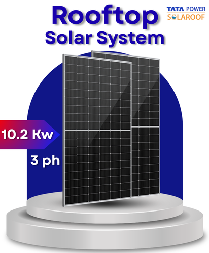 10.2 kW Tata Solar on Grid Solar System for Home with DCR  Bifacial Panel 3ph