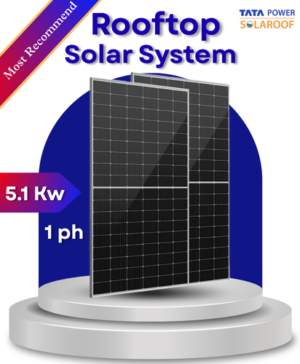 5.1 kW Tata Solar on Grid Solar System for Home with DCR Bifacial Panel 1ph