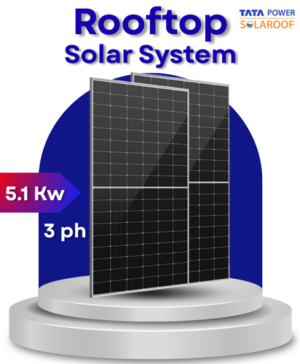 5.1 kW Tata Solar on Grid Solar System for Home with DCR Bifacial Panel 3ph