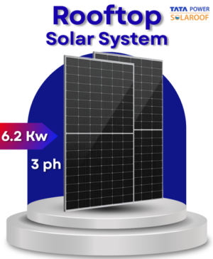 6.2 kW Tata Solar on Grid Solar System for Home with DCR  Bifacial Panel 3ph