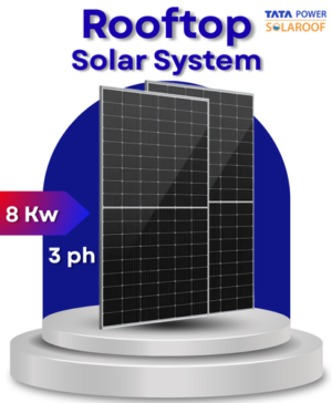8 kW Tata Solar on Grid Solar System for Home with DCR  Bifacial Panel 3ph