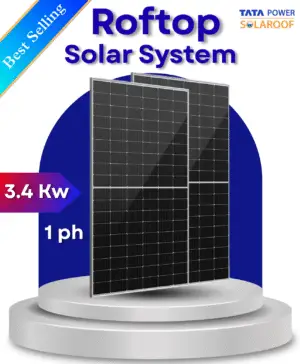 3.4 kW Tata Solar on Grid Solar System for Home with DCR  Bifacial Panel  1ph