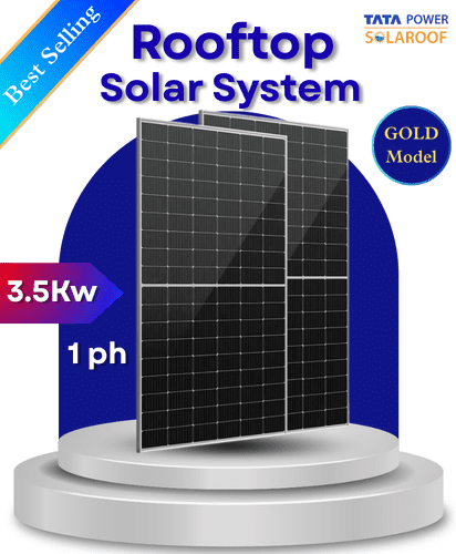 3.5 kW Tata Solar on Grid Solar System for Home with DCR  Bifacial Panel  1ph